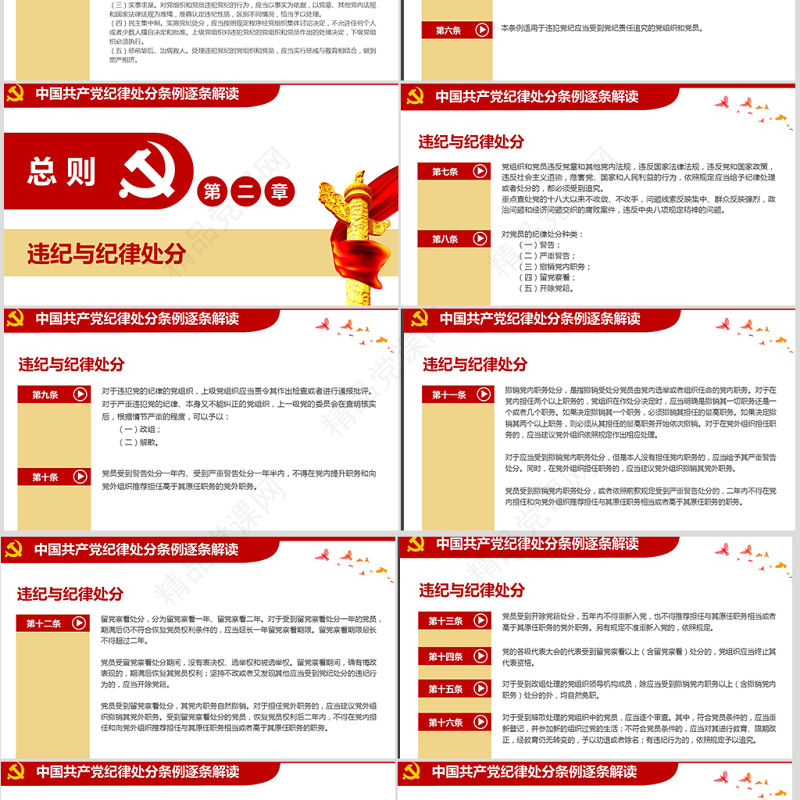 原创学习新修订中国共产党纪律处分条例PPT-版权可商用