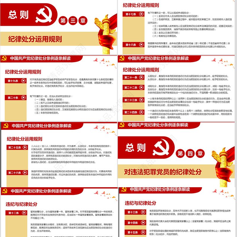 原创学习新修订中国共产党纪律处分条例PPT-版权可商用