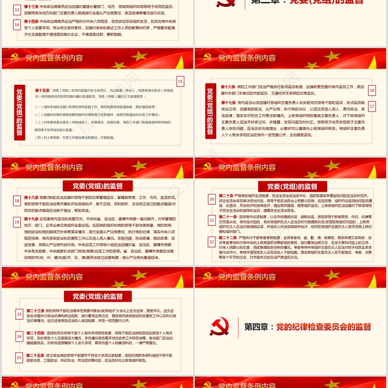 精细解读中国共产党党内监督条例PPT