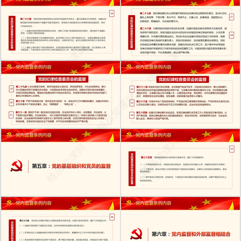 精细解读中国共产党党内监督条例PPT