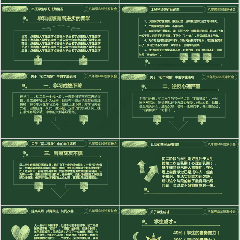 学校班主任教师家长会交流会课件PPT
