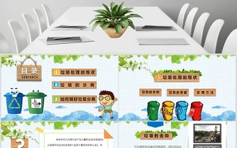 卡通垃圾分类环保教育培训课件PPT模板