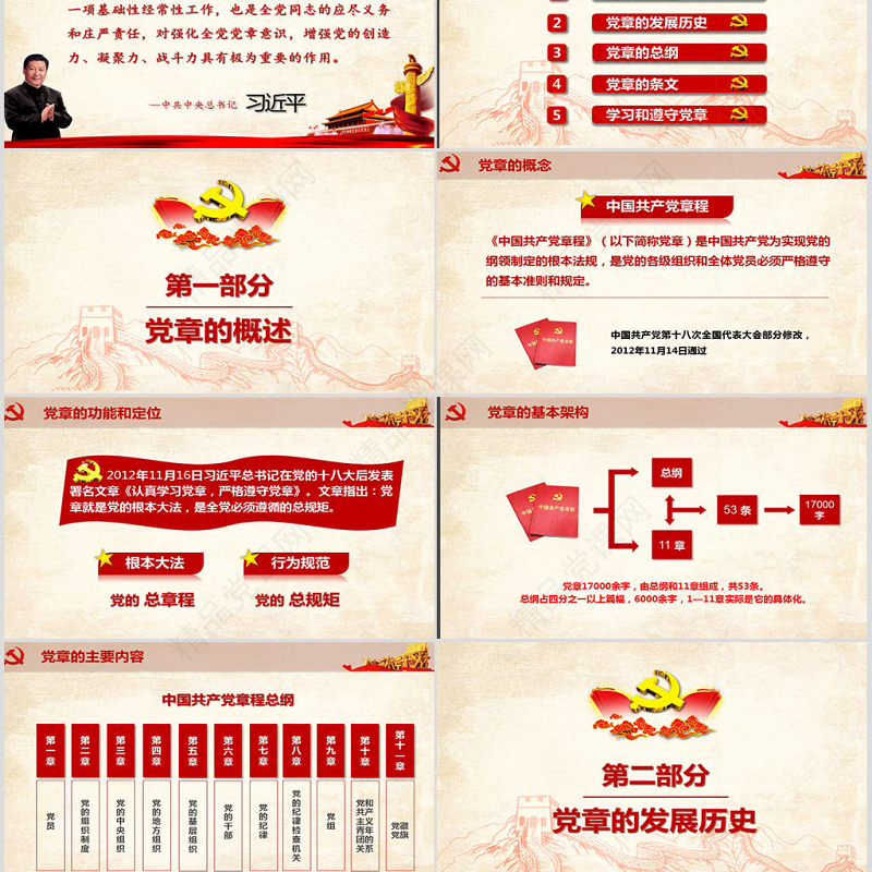 中国共产党章程（2012年修改版本）学习解读党章党课ppt