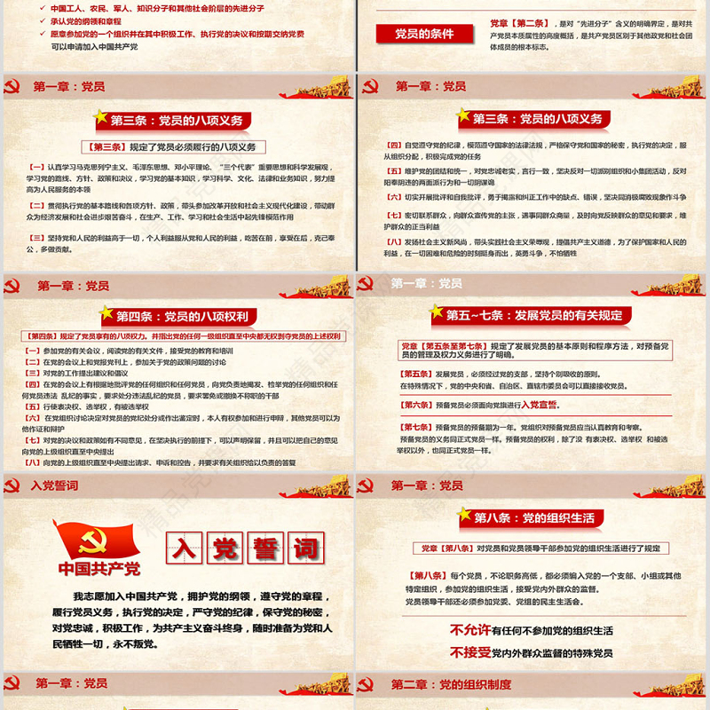 中国共产党章程（2012年修改版本）学习解读党章党课ppt