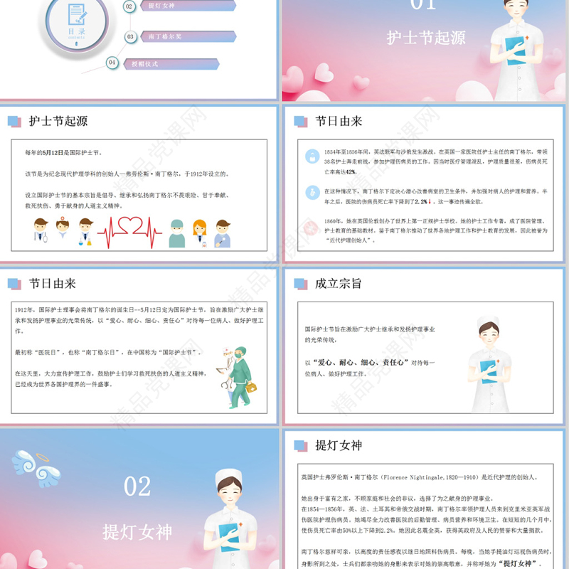 国际护士节致敬护士清新PPT 模板