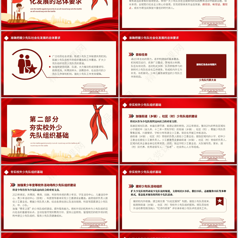 关于构建新时代少先队社会化工作体系的实施意见PPT简洁大气夯实校外少先队组织基础全文学习课件