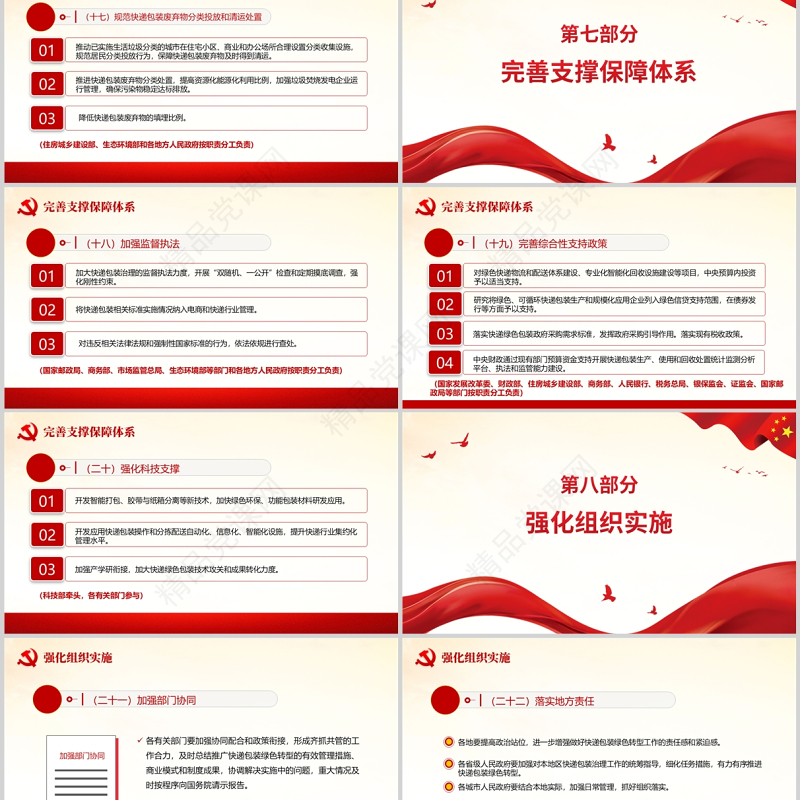 关于加快推进快递包装绿色转型意见的通知PPT专题党课课件模板