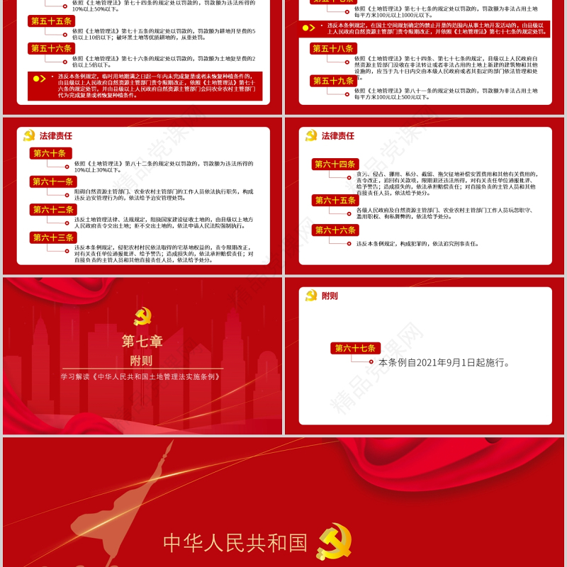 2021学习解读中华人民共和国土地管理法实施条例党政党课PPT模板