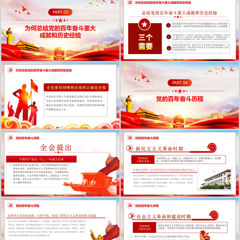 百年大党的历史经验PPT十九届六中全会精神宣讲党员学习党课课件