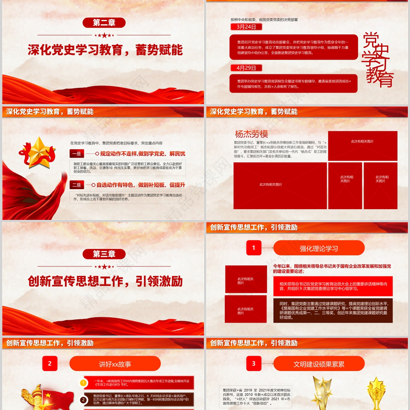 国企党建工作总结PPT党政风党建风各基层党支部开展工作总结汇报主题教育专题党课课件