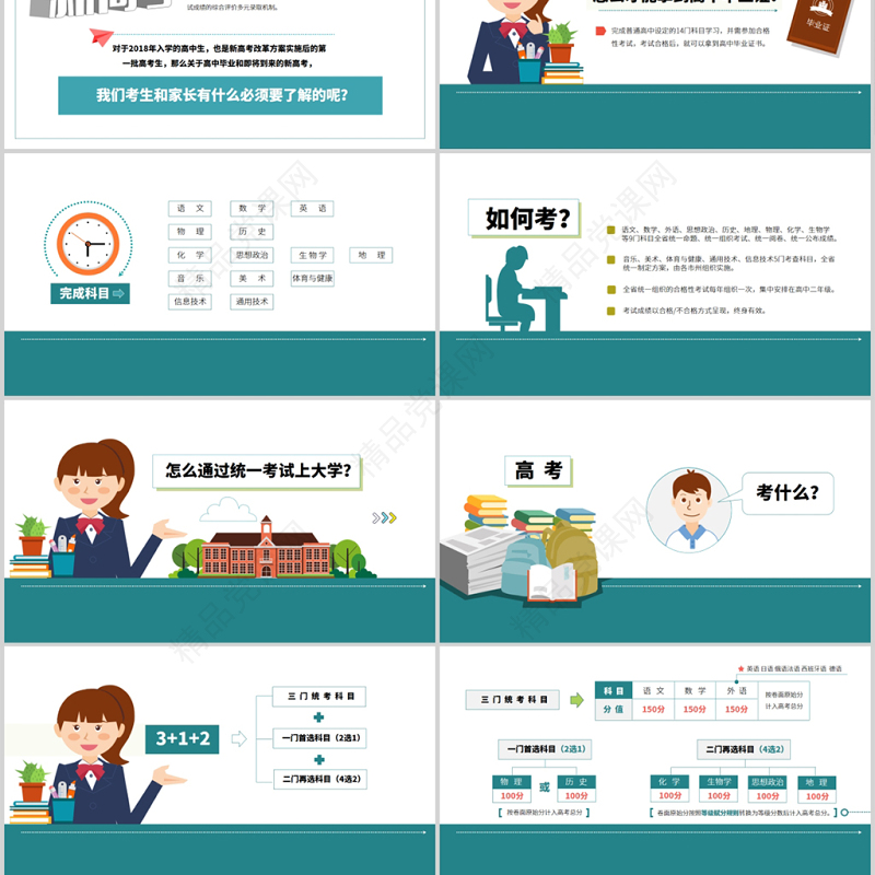 年清新风高中生新高考政策解读分析PPT