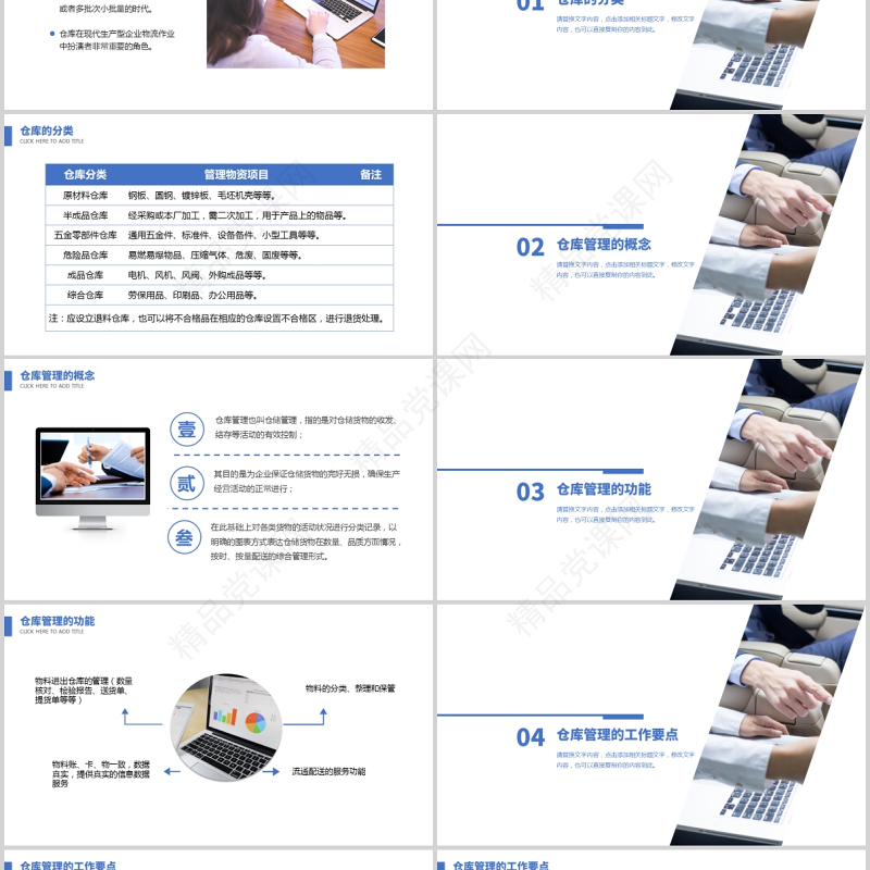 仓库管理基础知识培训蓝色商务简约PPT模板