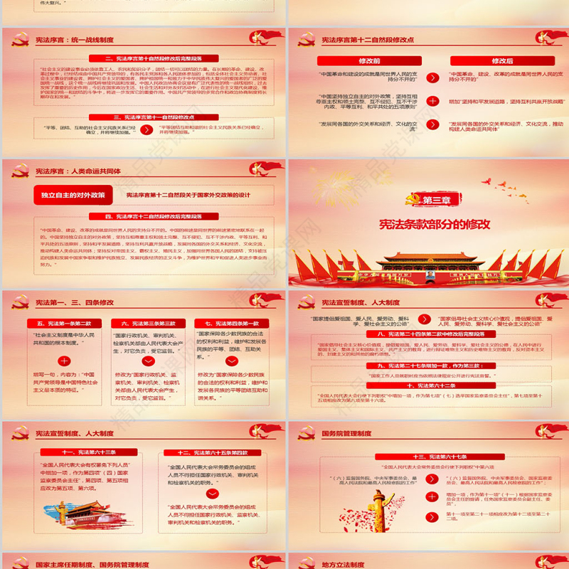 十九届二中全会审议通过宪法修改建议党建党课精神学习PPT模板