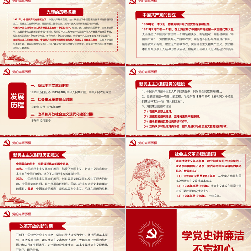 学党史知党情讲廉洁喜迎十九大微党课PPT-含讲稿