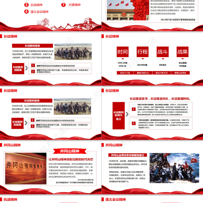 革命战争年代的党政风精神微党课PPT模板