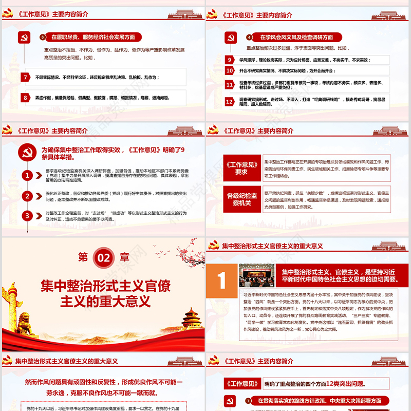 关于贯彻落实习近平总书记重要指示精神 集中整治形式主义、官僚主义的工作意见PPT