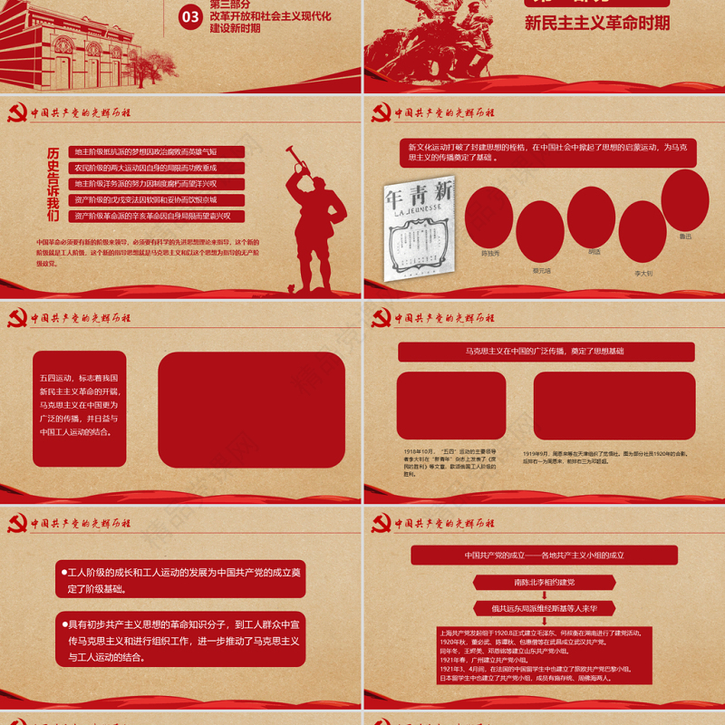 党的光辉历程教育培训学习建党节PPT模板