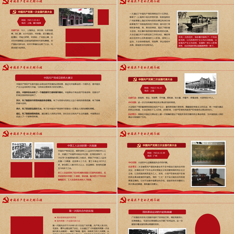 党的光辉历程教育培训学习建党节PPT模板