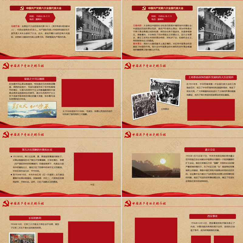 党的光辉历程教育培训学习建党节PPT模板