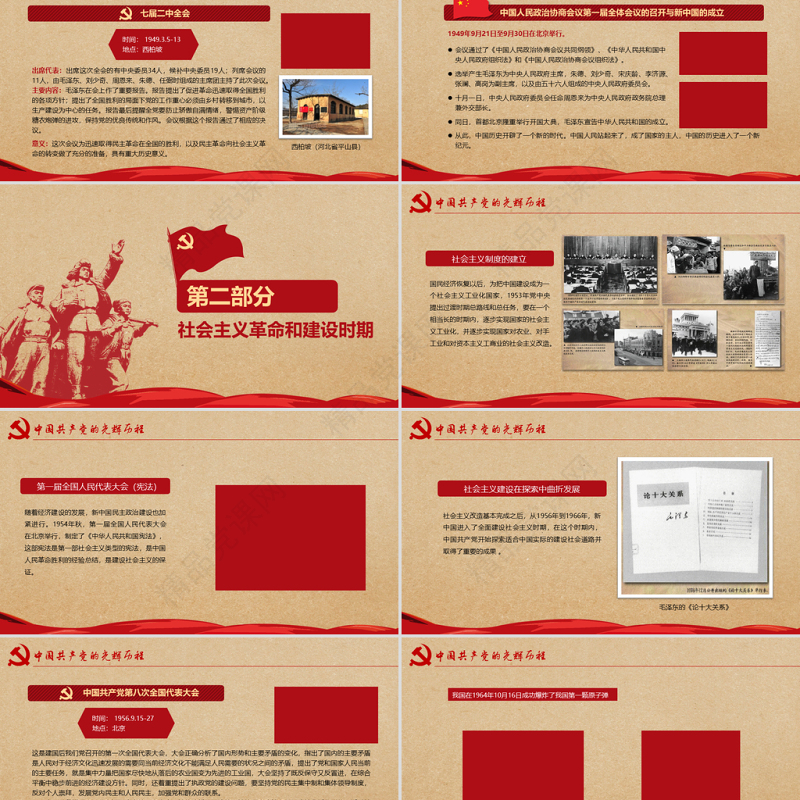 党的光辉历程教育培训学习建党节PPT模板