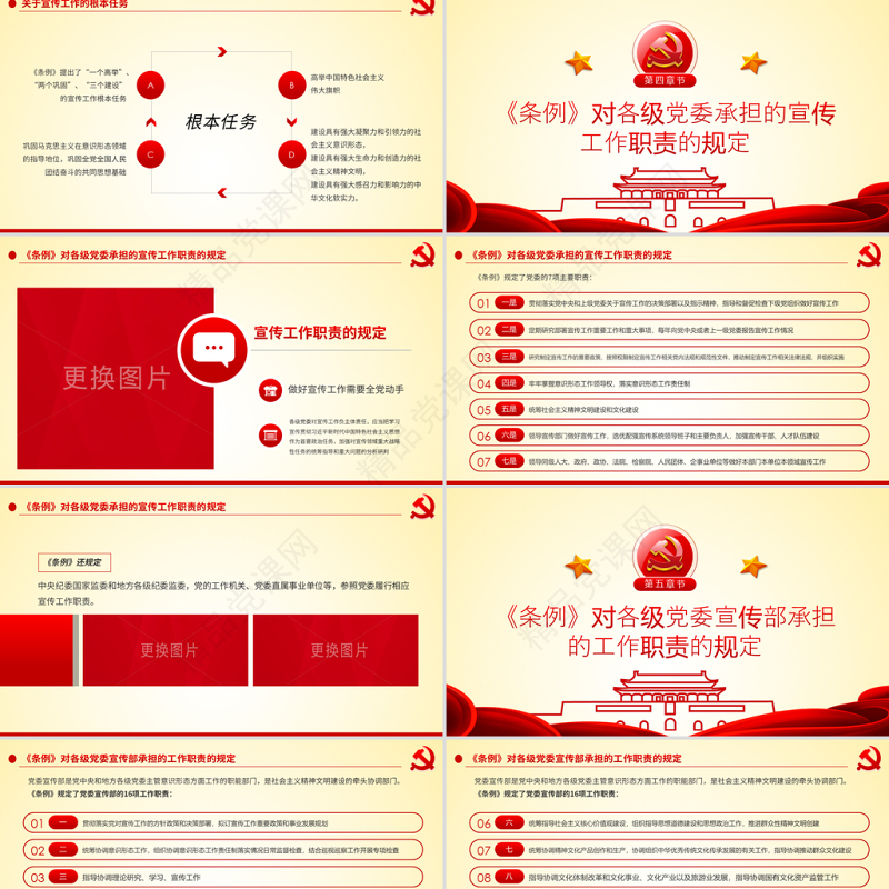原创学习解读中国共产党宣传工作条例PPT模板-版权可商用