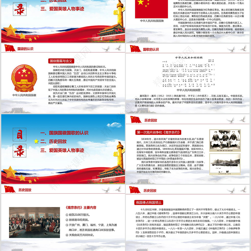 内容完整爱国主义教育PPT模板下载