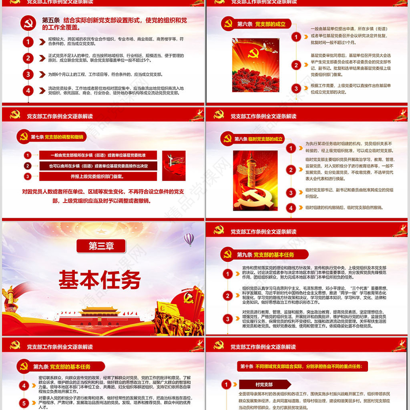 原创2018中国共产党支部工作条例党课PPT-含讲稿