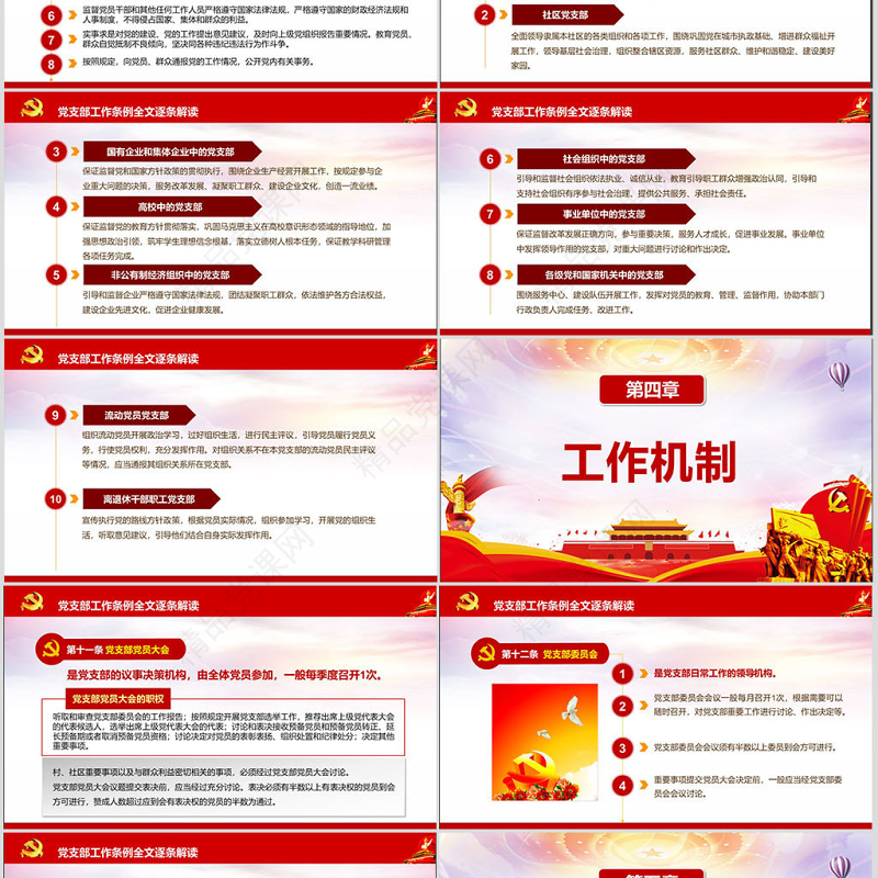 原创2018中国共产党支部工作条例党课PPT-含讲稿