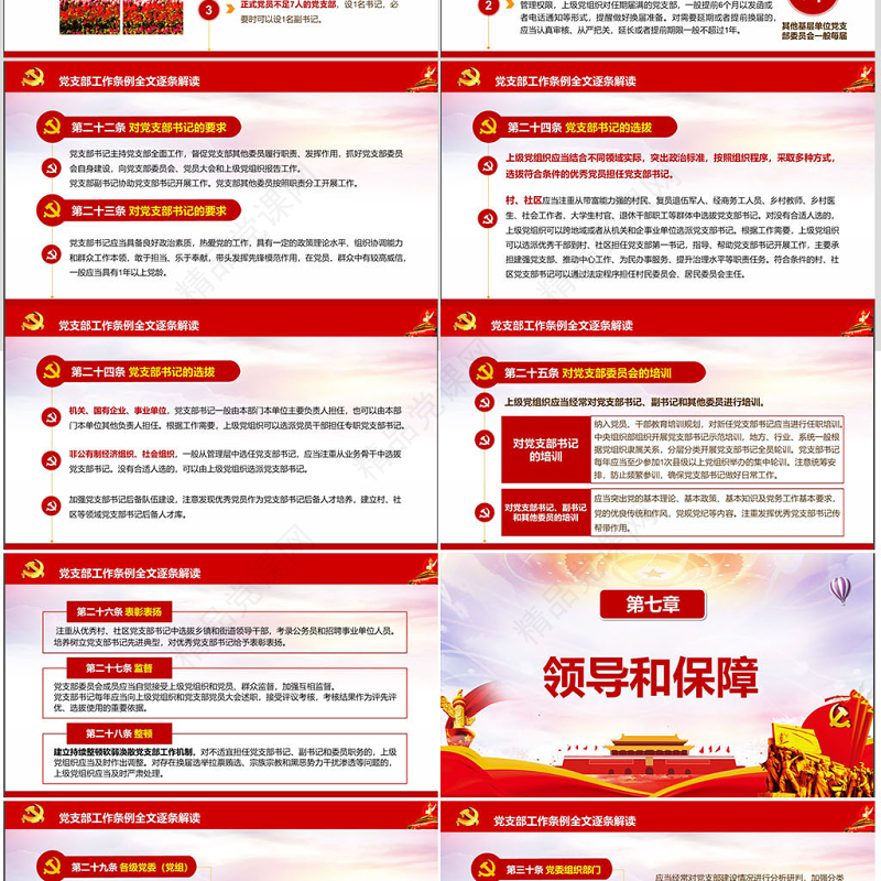 原创2018中国共产党支部工作条例党课PPT-含讲稿