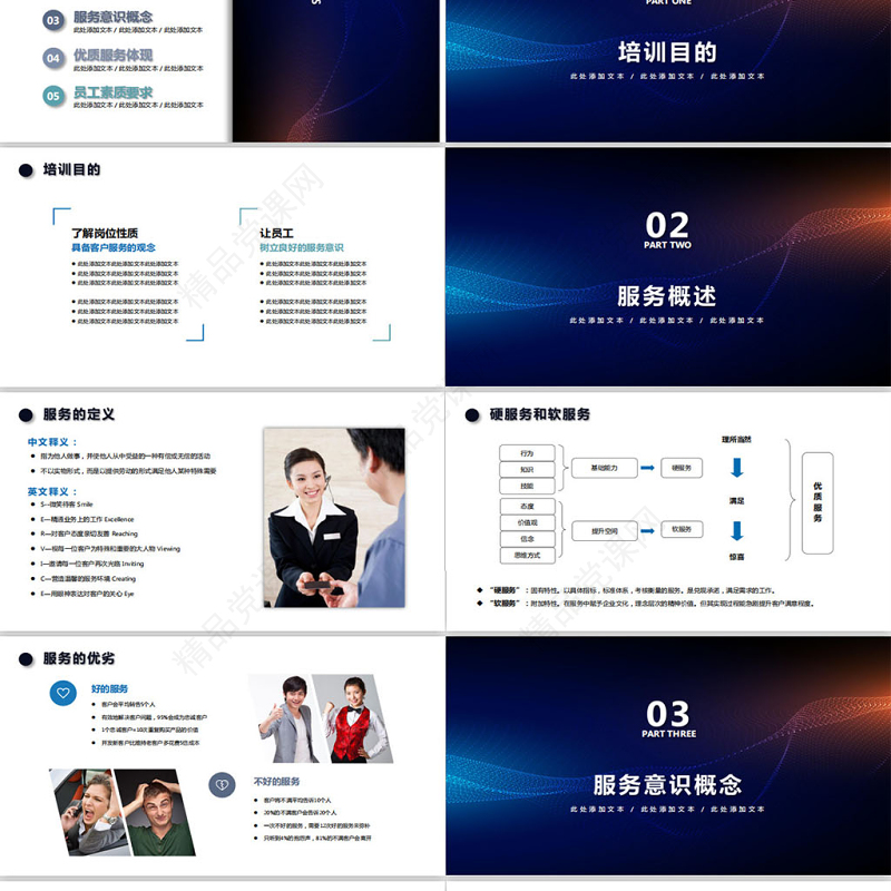 简约大气商务企业服务意识培训PPT模板