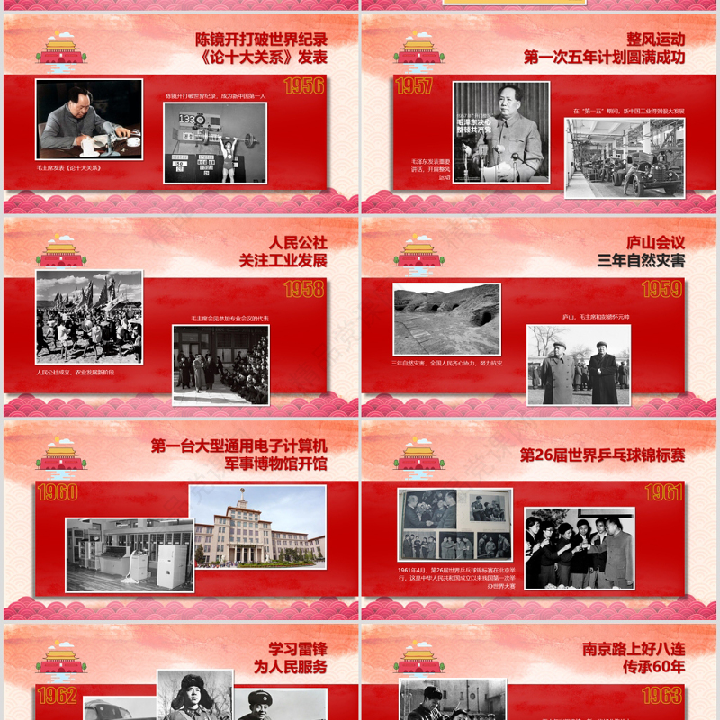 新中国成立71周年国庆建国71周年大事记光辉历程PPT模板