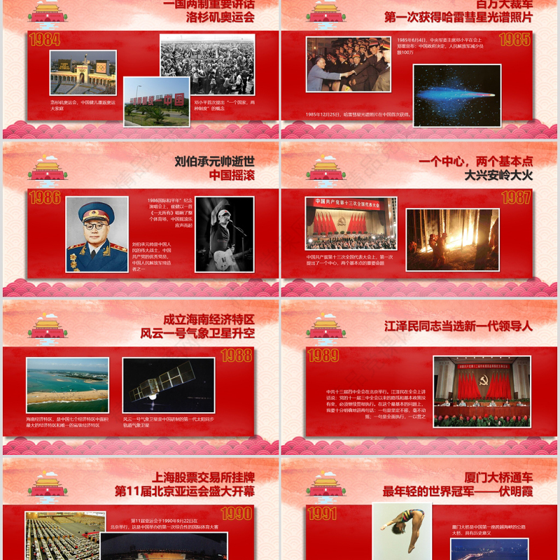 新中国成立71周年国庆建国71周年大事记光辉历程PPT模板