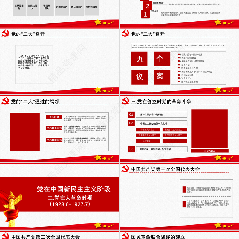 原创中国共产党党史建党100周年党课学习ppt-含讲稿