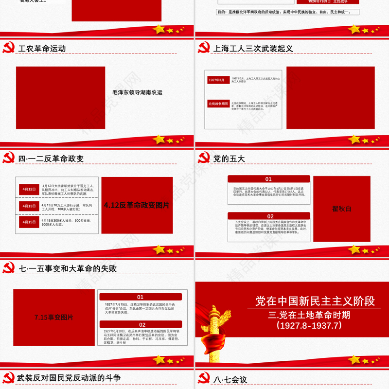 原创中国共产党党史建党100周年党课学习ppt-含讲稿