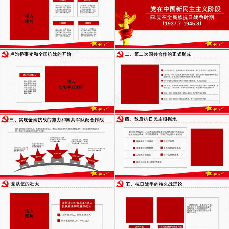 原创中国共产党党史建党100周年党课学习ppt-含讲稿