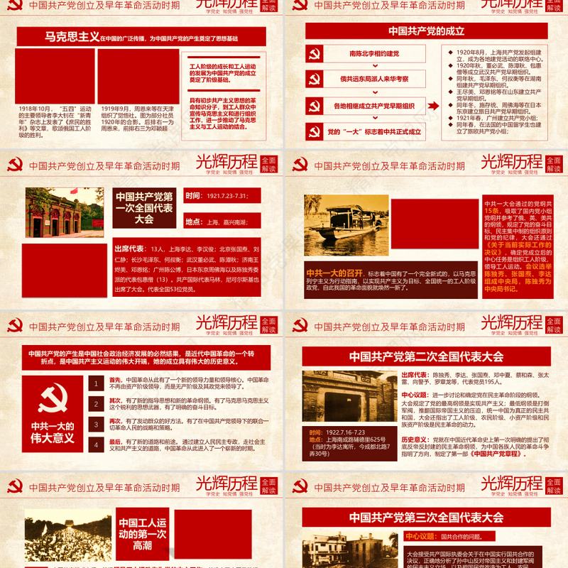 光辉的历程中国共产党党史党课学习ppt模板——含讲稿