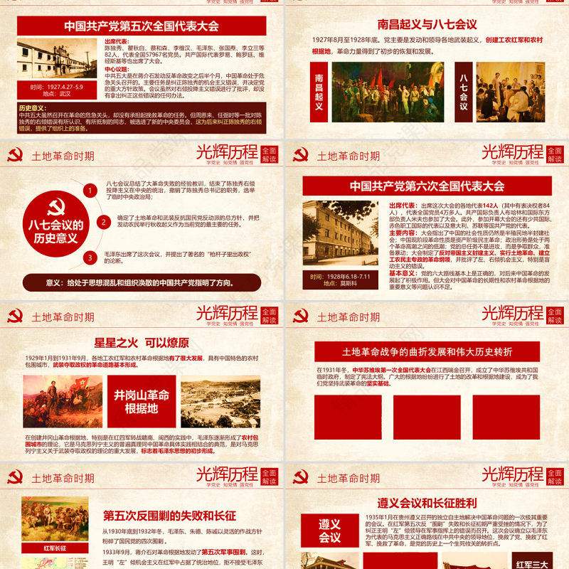 光辉的历程中国共产党党史党课学习ppt模板——含讲稿