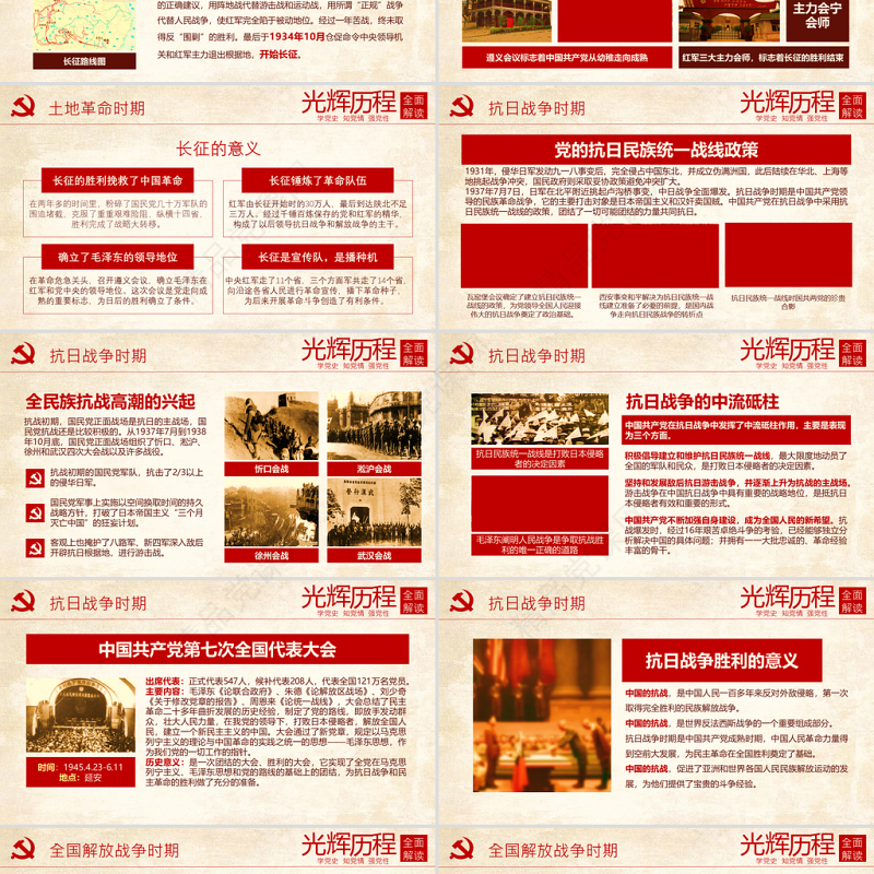光辉的历程中国共产党党史党课学习ppt模板——含讲稿