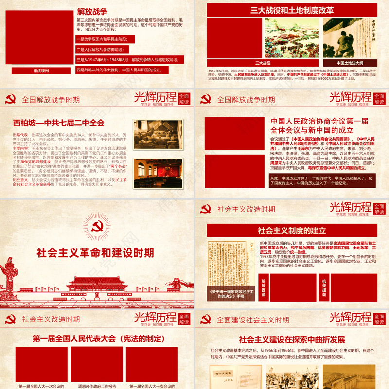 光辉的历程中国共产党党史党课学习ppt模板——含讲稿