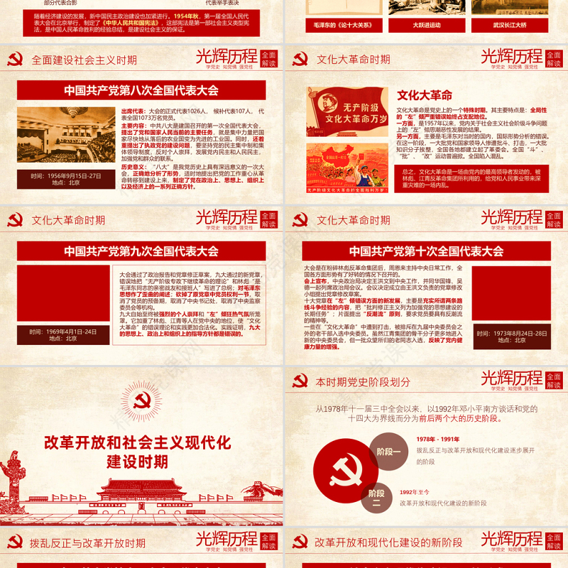 光辉的历程中国共产党党史党课学习ppt模板——含讲稿