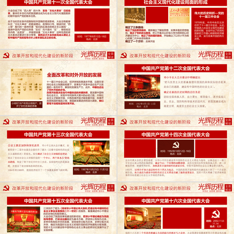 光辉的历程中国共产党党史党课学习ppt模板——含讲稿