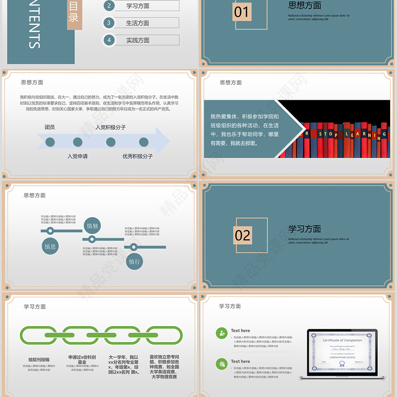 大气学术大学生研究生国家奖学金申请PPT模板