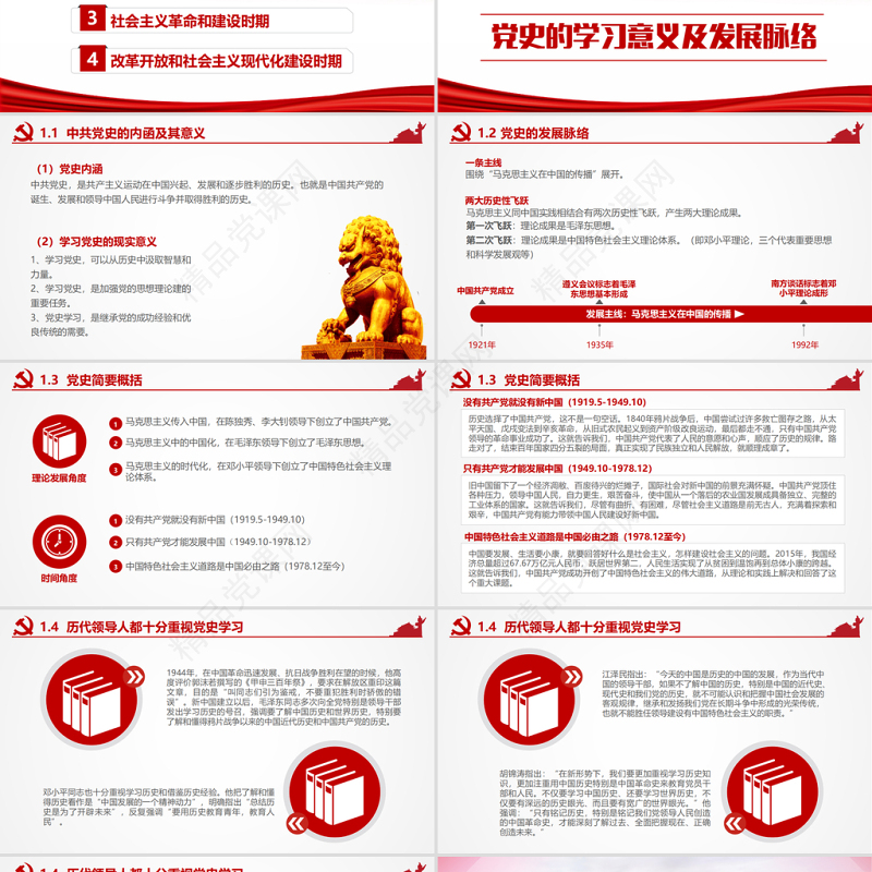 中国共产党中共党史党支部党课学习PPT