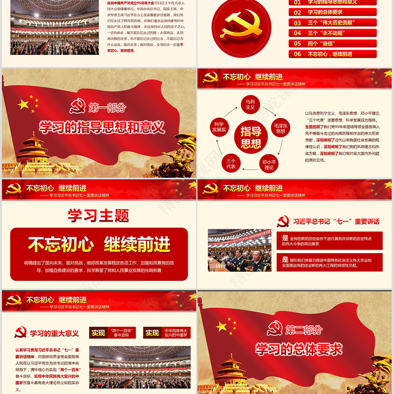 不忘初心继续前进七一讲话精神党课学习