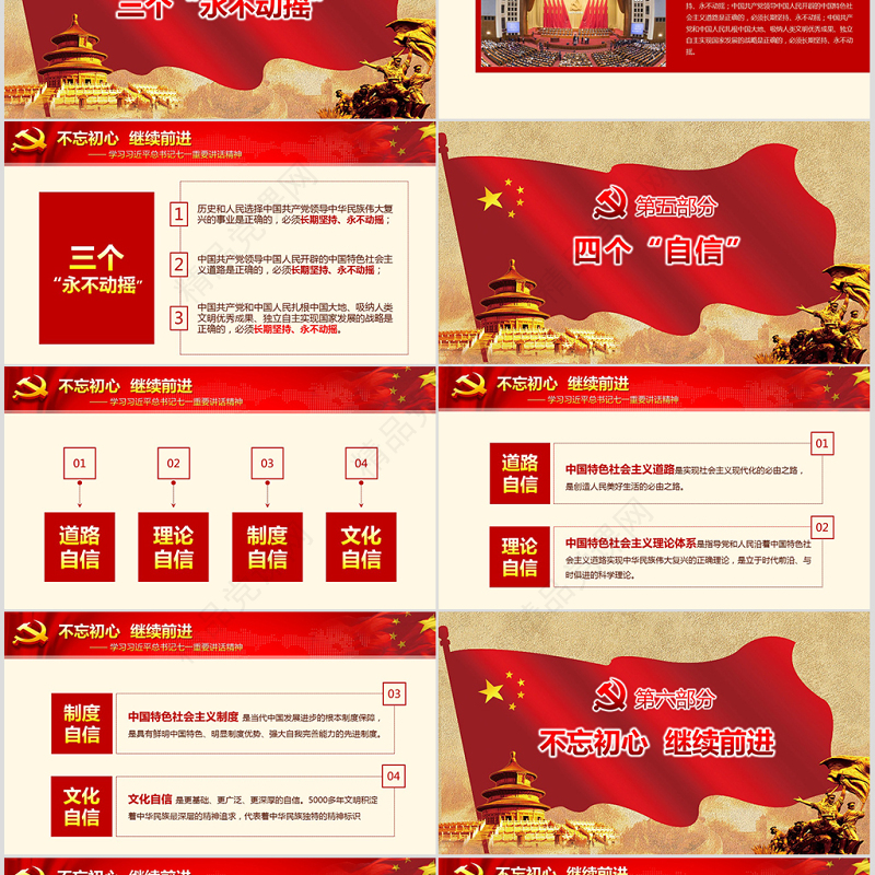 不忘初心继续前进七一讲话精神党课学习