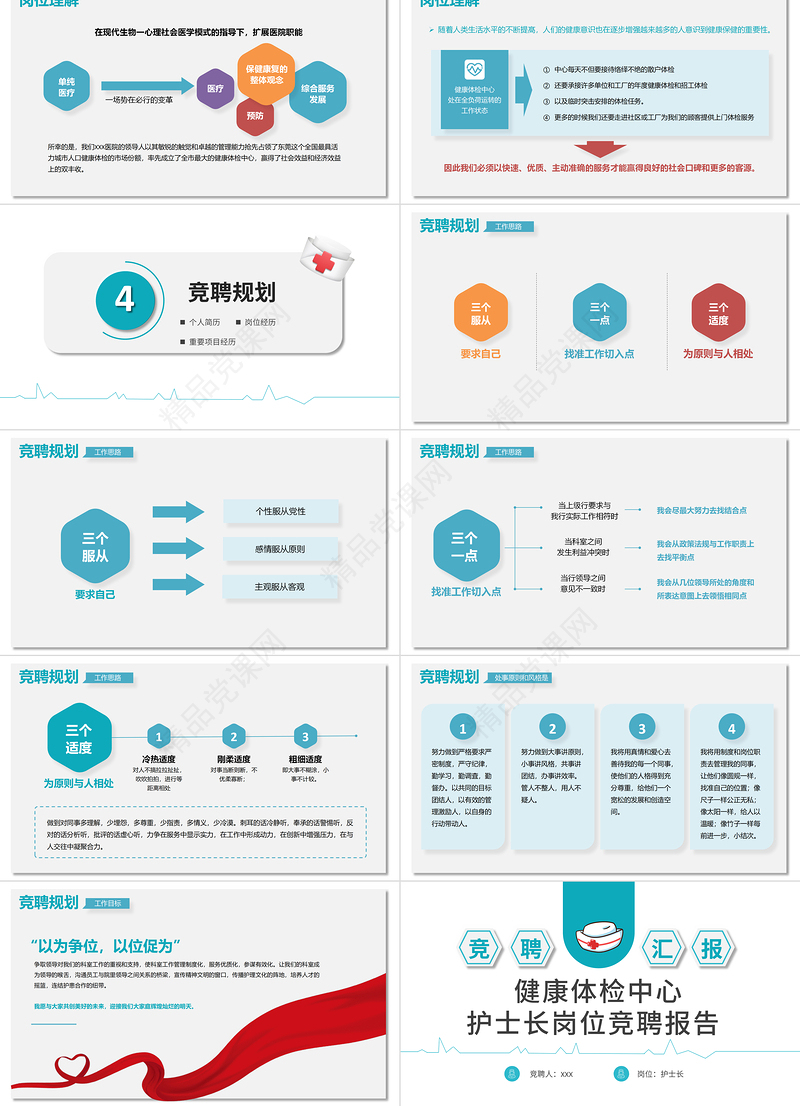健康体检中心护士长岗位竞聘报告PPT简约大气竞聘专用PPT模板下载