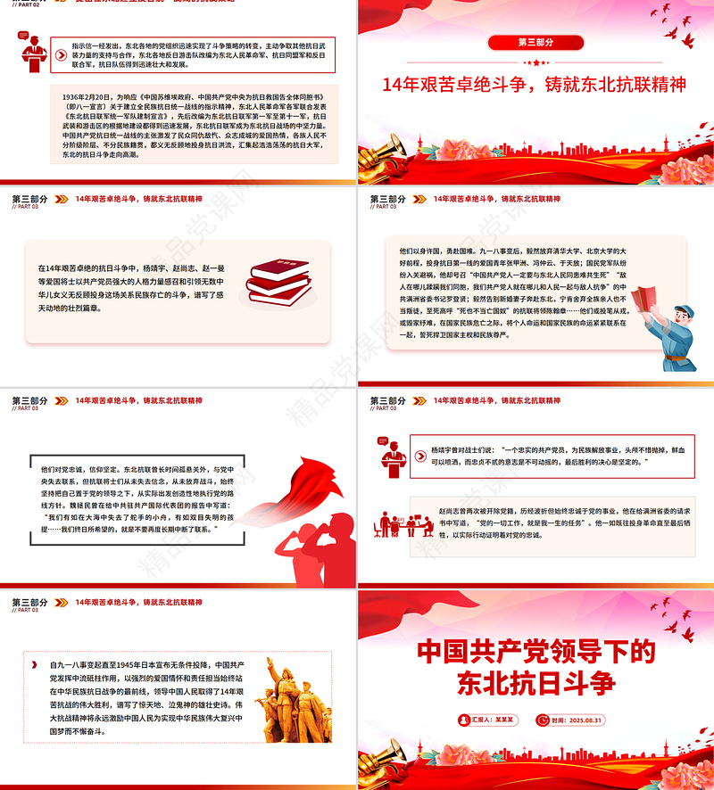 党政风中国共产党领导下的东北抗日斗争PPT党课课件