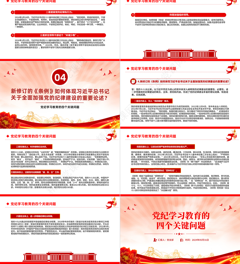 2024党纪学习教育的四个关键问题PPT党建风党的纪律建设专题党课
