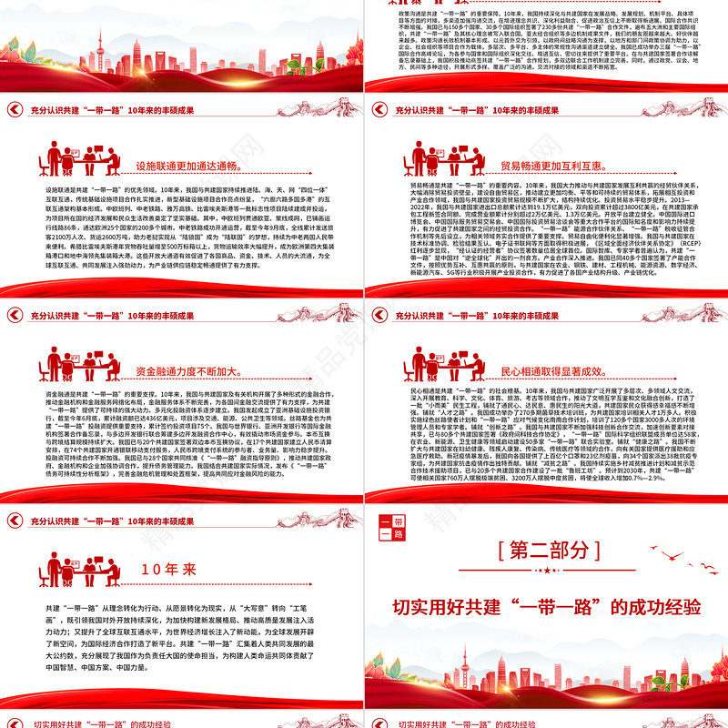 推动共建“一带一路”高质量发展PPT简约风深入贯彻落实习近平总书记关于共建“一带一路”的重要论述精神专题课件模板