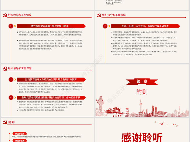 原创学习解读中国共产党党员教育管理工作条例PPT-版权可商用